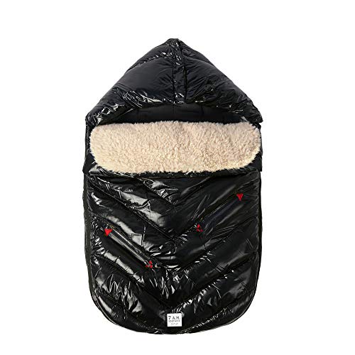 7AM Enfant Carseat & Stroller Footmuff - Weatherproof Polar Igloo Winter Stroller Blanket, Universal Toddler Footmuff for Car Seat & Stroller, Multi-use Baby Bunting Bag | (Black, 6-18M)