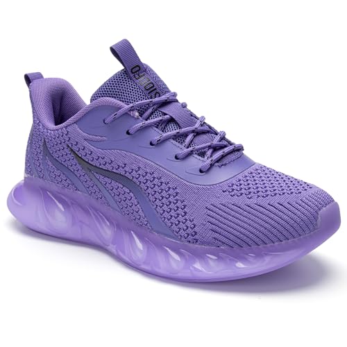 TSIODFO Sneakers for Women Running Tennis Walking Shoes Runner Gym Workout Athletic Sport Shoe Purple Size 8.5