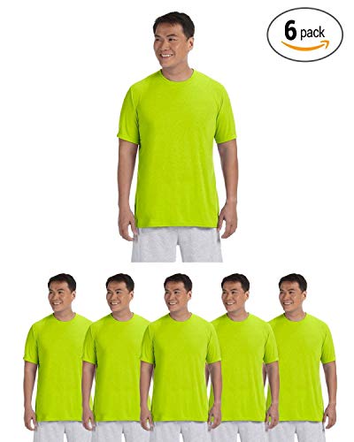 Gildan Men's Core Performance T-Shirt, Safety Green, M (Pack of 6) Gildan Men's Core Performance T-Shirt, Safety Green, M (Pack of 6)