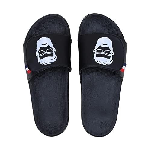 Image of PERY-PAO Mens Comfort Sliders Grey, Sky Blue, Black, White, peach, Neon Green, Olive Green Boys Flip-Flops