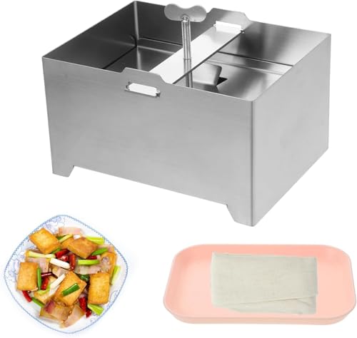 Tofupresse,Acero inoxidable Tofu Prensa Tofu Maker Kit,Multifuncional Herramienta DIY Prensa Tofu,Tofu Maker con Tofu Prensa Gasa y Bandeja de Goteo,Prensa Tofubud para Cocina Restaurante Tofu Hacer