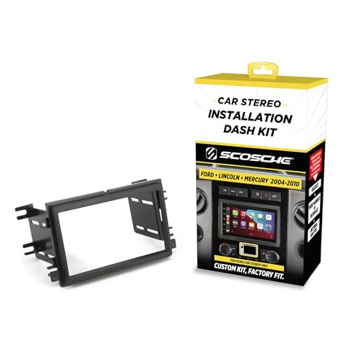 Scosche FD1426B Double DIN Radio Install Dash Kit Compatible with Select 2004-10 Ford, Lincoln and Mercury Vehicles - Aftermarket Car Stereo Installation Kit - See Guide in Images to Verify Vehicle