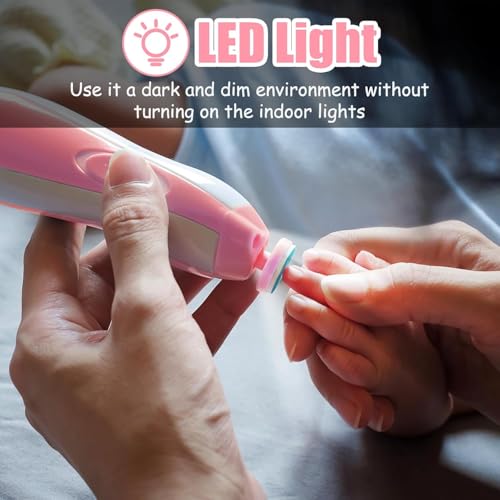 Image of Qunlions life Electric Nail File Drill For Baby No Sharp Claws Hurt, 18 In 1 Safety Cutter Trimmer Clipper For Toes And Fingers (Pink Upgrade) - 1 Count