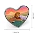 Sunset Nature Lamb And Lion Lapel Pin Heart Enamel Pins Funny Brooch Pin Cute Backpack Pins Fashion Jewelry Accessories for Backpacks, Hats, Bags, Adults