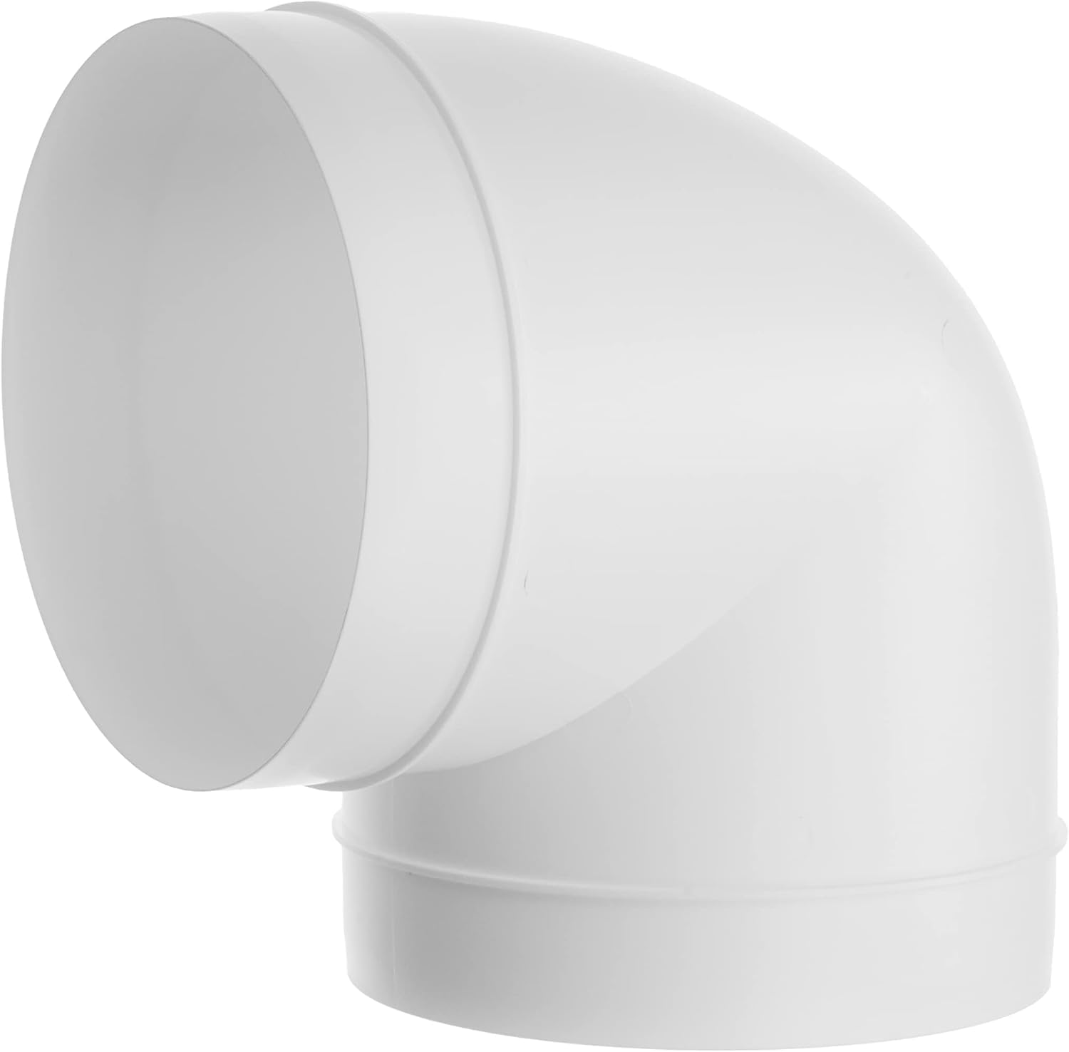 150mm 6 Inch 90 Degree Elbow Bend – White PVC Round Ducting Joint for Rigid Duct Pipe or Flexible Hose Ventilation Systems