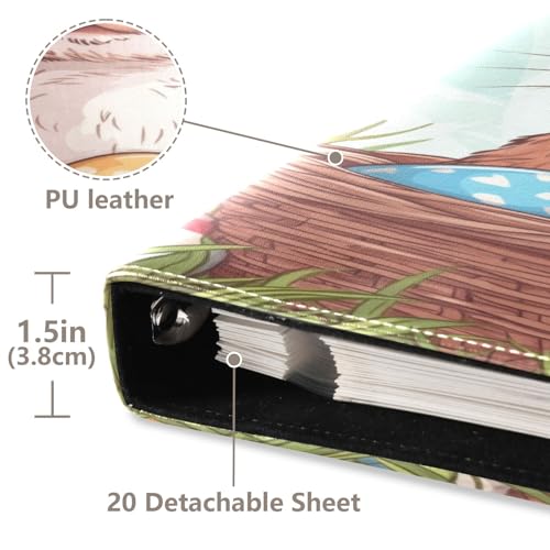 Álbum de Fotos Adhesivo DIY Scrapbook FLildon PU Leather 40 Páginas 8x10 Binder 3 Anillos Bunny Pascua miniatura 4