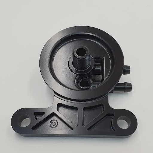 Miniatura 6 de Kit de reubicación universal de filtro de aceite remoto negro satinado con montaje y filtro personalizados para motores Harley Big Twin Panhead,