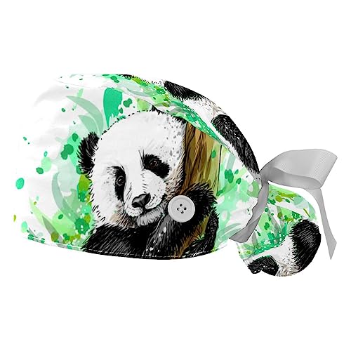 Calot de Travail Panda Anti-Transpiration - Lot de 2 Bonnets Réglables Homme Femme