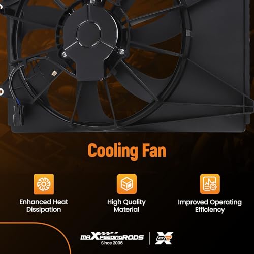 Image of maXpeedingrods Engine Radiator Cooling Fan Assembly for Acura MDX V6 3.0L 2017-2020 for Honda Passport 2019-2022, Pilot 2016-2022 Right Side with Shroud Replace# 386115J6A01