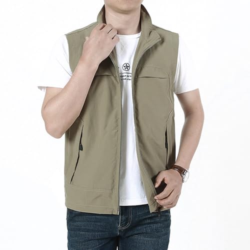 Mens Summer Utility Safari Vest Multi Pockets Fishing Vests Casual Sleeveless Jacket for Hiking Golf Lightweight2