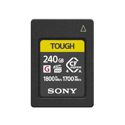 Sony CFexpress Type A 240GB Tough (CEAG240T) VPG400 High Speed G Serie 1.800MB/s Lesen 1.700MB/s Schreiben IP57 hitzeresistent perfekt für 4K/8K-Video & High-Speed-Fotografie