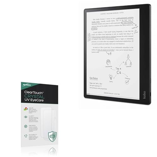 BoxWave Screen Protector Compatible With Kobo Elipsa - ClearTouch Crystal Anti-UV EyeCare (2-Pack), Filters out Harmful Blue Light Reduce Fatigue