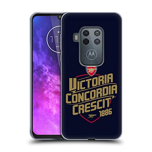 Officiell Arsenal FC Victoria Concordia Crescit typografi mjukt gelfodral kompatibelt med Motorola One Zoom