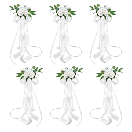 Décoration de dossier de chaise fleur de mariage pour une allée de cérémonie romantique