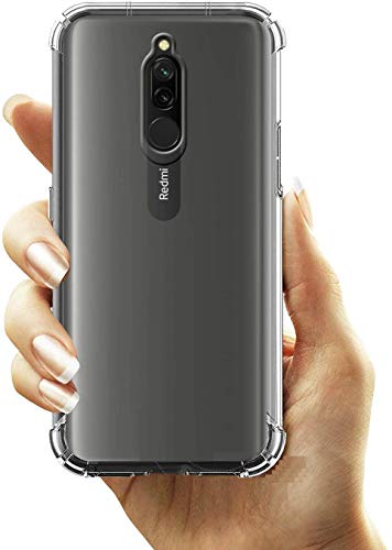 Image of COVERBLACK Rubber Silicone Back Cover for Mi Redmi 8 - Transparent