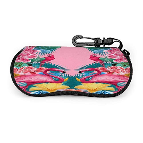 Preisvergleich Produktbild Arvolas Brillenetui Flamingo und tropischer Garten Brillenetui Box Tragbare Reisesonnenbrille Halter Clamshell Brille Schutz