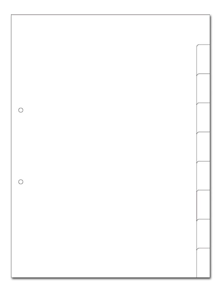 Kartonregister A4 9-teilig blanko weiss, 2-fach gelocht, 30er Pack