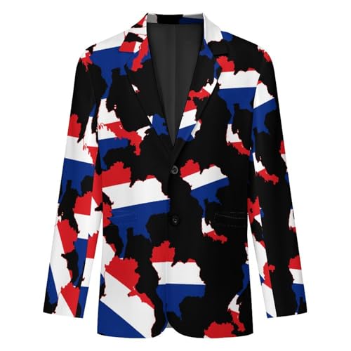 Thailand Thai Flag Men's Slim Suit Long-Sleeve Prom Tuxedo Classic Two Button Business Jacket4