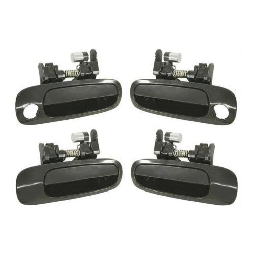 #DH49 6922002030 98-02 Motorking Toyota Corolla Black Non- Painted Replacement Set 4 Outside Door Handles 98 99 00 01 02
