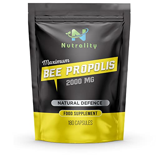 Nutrality Bee Propolis 2000mg Supplement, 180 Vegetarian Capsules