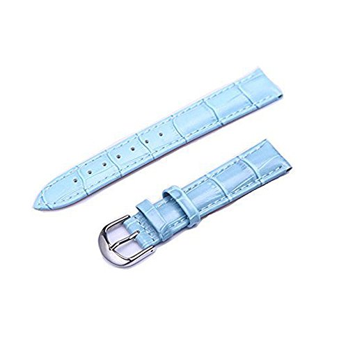 KOLIGHT Bracelet de montre anti-transpirant en cuir véritable avec boucle Bleu ciel 12 mm Cover