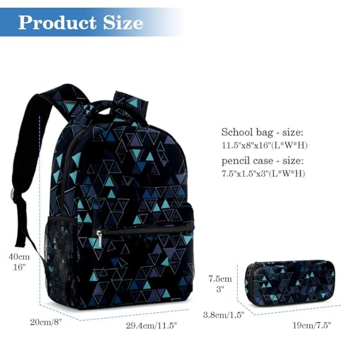 Ensemble cartables multicolore à compartiments et trousse pour adolescents - 2