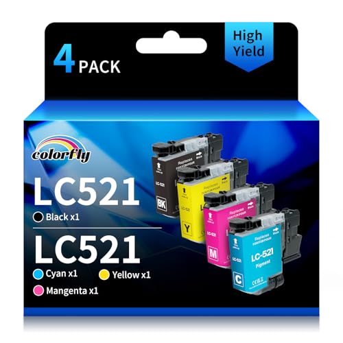 Cartouche encre LC521 Brother compatible pack 4 couleurs pour DCP-J1360DW DCP-J1460DW