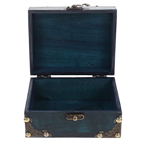 Cabilock Box Small Home Retro Lock Dormitory Earring Hasp Tabletop Trinket Green Wooden For Decor Antique Trinkets Treasure Decorations: Boys Decorative Container Kids Chest #TOP18