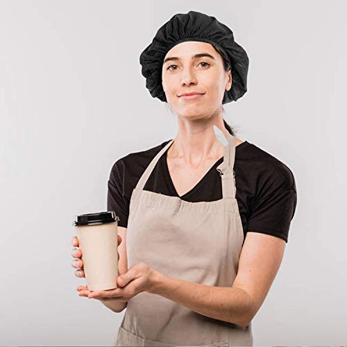 6/8/10 Pack Chef Hat Adult Adjustable Elastic Chef Cap Baker Kitchen Cooking Food Service Hair Nets Mesh Bouffant