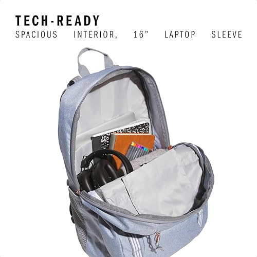 adidas Excel Backpack for Men & Women – Durable Large Athletic Laptop Bag, 7.0/Twill Grey/Grey/Rose Gold, OSFA2