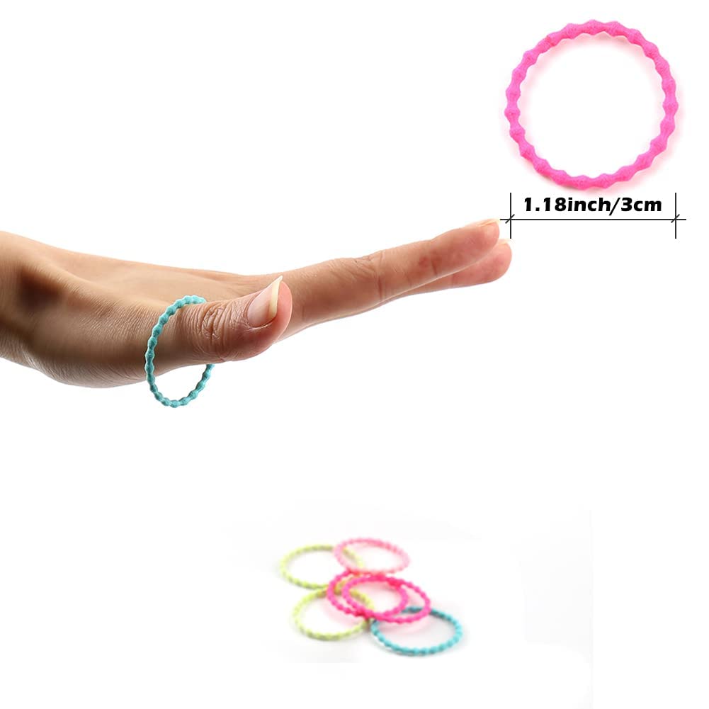 Corbatas para el pelo de bebé para niñas, soporte para coleta de caballo, bandas elásticas para el cabello, 3 cm para niños pequeños (100 piezas arco iris para niños)