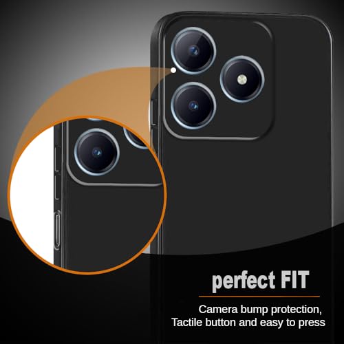 Image of Back Cover for Realme C63 4G / Narzo N63 4G | Full Camera Protection | Premium Liquid Silicon Case | Flexible Bumper Case for Realme C63 4G / Narzo N63 4G (Black)