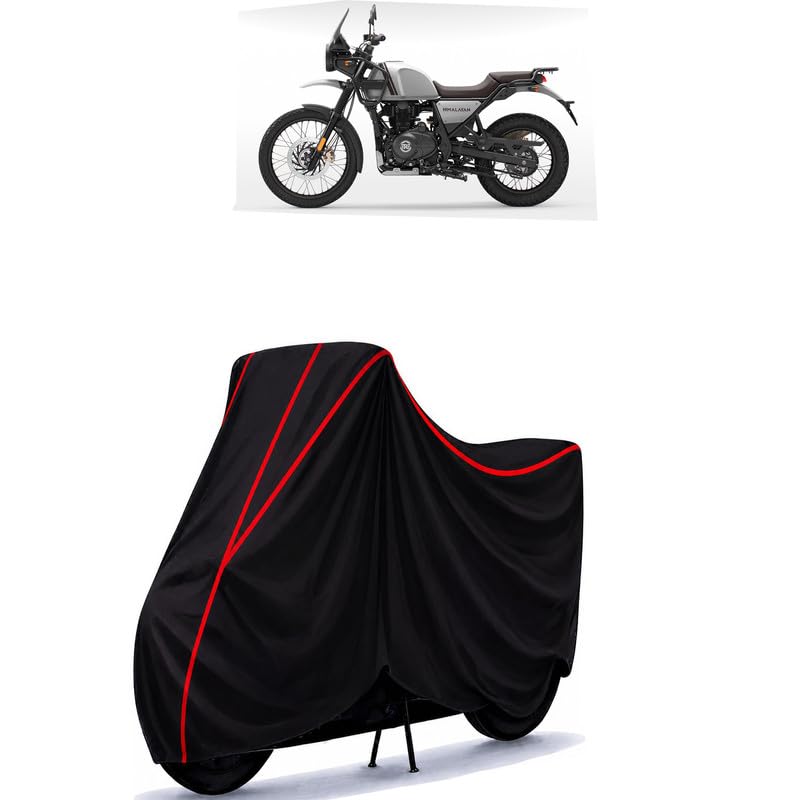 Image of Himalayan BS6 Water Resistant Bike Cover for All Motorcycles & Rain | Heavy Duty Taffeta Fabric | UV Protection, Dustproof, Scratchproof | All Weather Two Wheeler Body Cover with Elastic Bottom