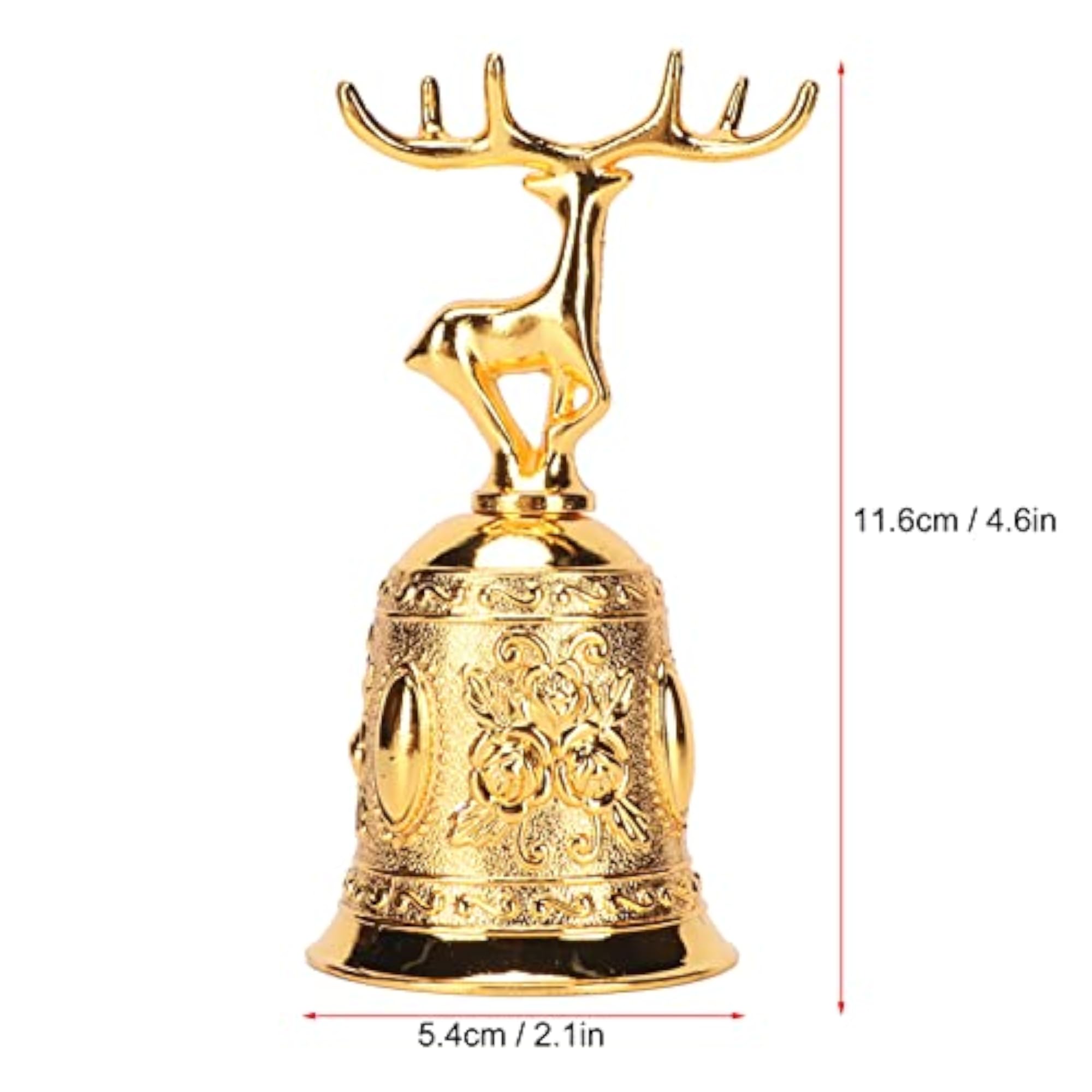Decorative Hand Bell, Deer Shape Handle for Home and Events