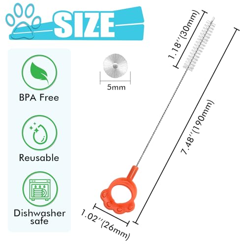Image of Straw Cleaner Brush 8PCS Long Straw Brushes Reusable Nylon Tube Brush Drinking Straw Cleaning Brush Set for Water Bottle, Straws, Tube, Flasks (8PCS Style 2)