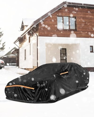 Image of Car Cover for Dodge Challenger 2007-2025 | Heavy Duty Outdoor Full Exterior Cover | Sun, Rain, UV, Dust, and Snow Protection with Door Zipper (Black)