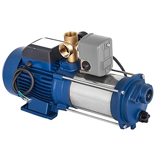 Bomba centrífuga de jardín de 2200 W, 9600 L/H, con interruptor, acero inoxidable