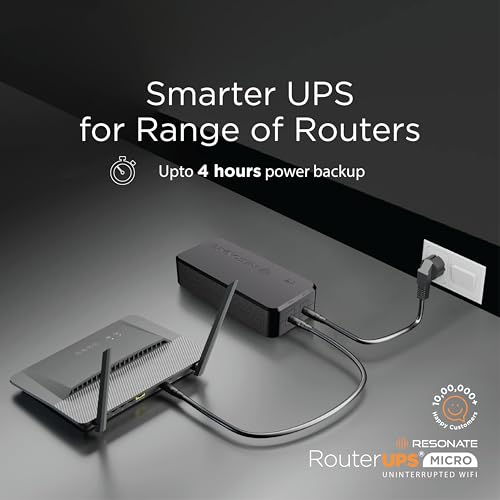 Image of RESONATE RouterUPS Micro | Original Router UPS for 12V WiFi Router & Modem | Uninterrupted Power Backup Upto 4 Hours During Powercut | Compact Mini UPS with Intelligent Charging