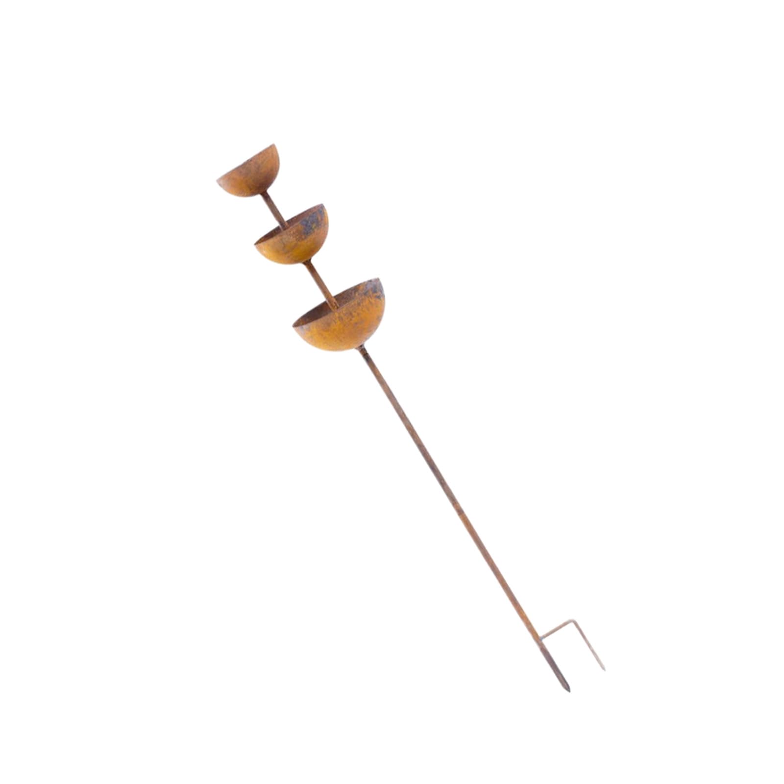 Ekoama Metal Rainwater Collector Rain Catchers Garden Stake Bird Bath Feeders Bowl for Garden Bed And Outdoor Decoration