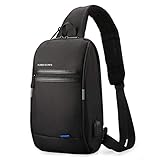 Kingsons ショルダーバッグ ボディバッグ 斜めがけ ワンショルダーバッグ 胸バッグ ビジネスリュック ワンショルダーバッグ 防水 盗難防ぎ 大容量 充電USBポート 軽量 通勤通学 メンズ用