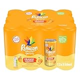 Rubicon Spring 12 Pack Orange Mango, Sparkling Spring Water with Real Fruit Juice & Natural Flavours, Only 9 Calories - 12 x 330ml Multipack Cans