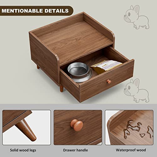 Riswer Pet Bed With Drawer Small Dog Bed Cat Bed Wood Sofa Wooden Elevated Pet Furniture Modern Industrial Furniture For Cats Pomeranian Youkshire Waterproof Pet Couch 20 Inch*15.7 Inch*13.7 Inch #TOP1