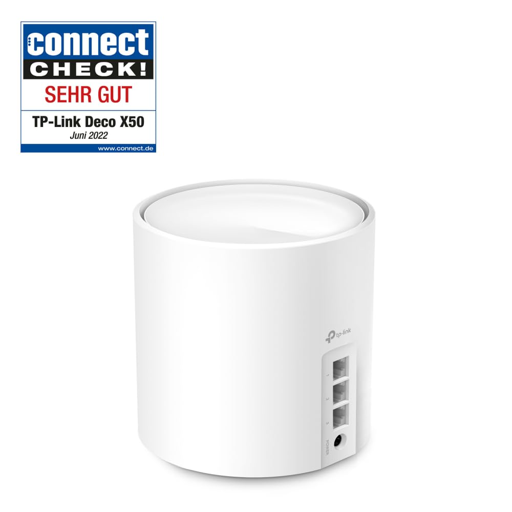 TP-Link Deco X50 Mesh WLAN Set (3 Pack), Wi-Fi 6 AX3000 Dual Band Router & Repeater, 3X Gigabit Ports für Jede Einheit, empfohlen für Häuser mit 4-6 Schlafzimmern, Umfassender Jugendschutz, WPA3