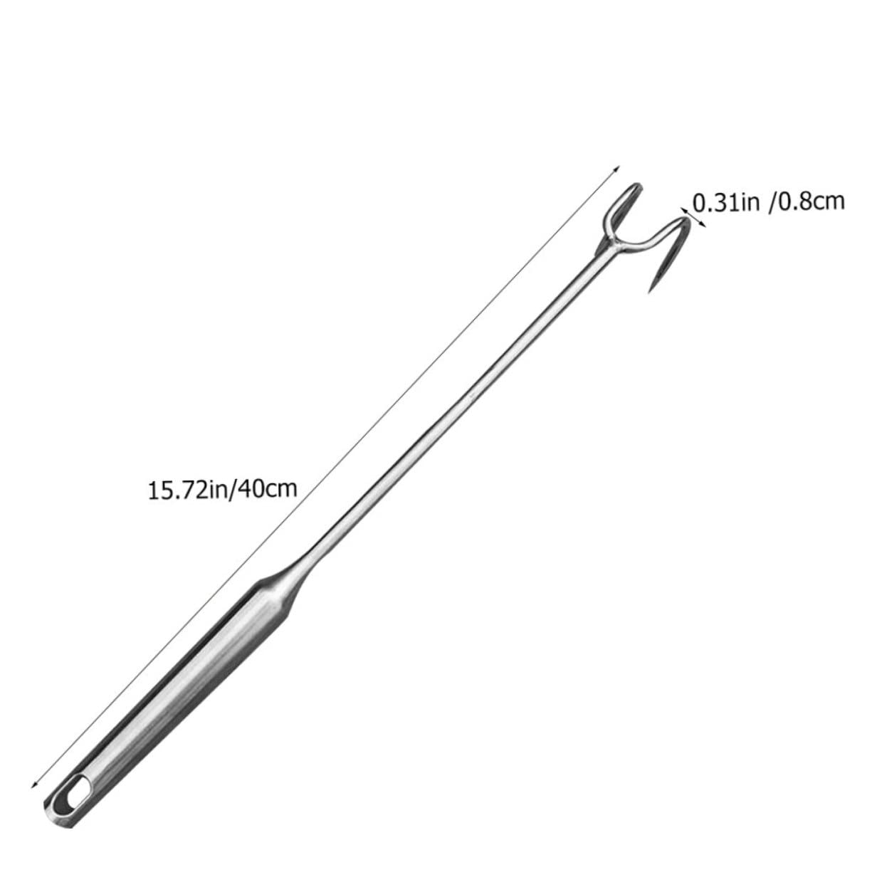 STOBAZA Food Flipper Hooks Meat Flipper Hook Stainless Steel Food Turner for BBQ Outdoor