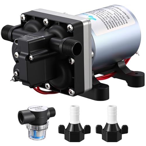 Lounsweer 12V RV Water Pump - 3.5 GPM / 55 PSI Revolution Water Pump with Dry-Run & Thermal Protection Quiet Operation Compatible with RV, Trailer, Camper, Shower, Sprayer Replace, F45-035-055-101
