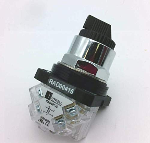 RADWELL VERIFIED SUBSTITUTE 9001KS11BH1-SUB 2 Position, Substitute for Schneider Electric 9001KS11BH1, SELECTOR Switch - 30MM SELECTOR Switch, MAINTAINED, 1NO/1NC