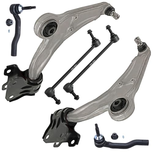 Image of Detroit Axle - Front End Suspension Kit for Ford 15-21 Edge 16-18 Lincoln MKX, 2 Lower Control Arms with Ball Joint 2 Outer Tie Rods 2 Sway Bar End Links 2016 2017 2018 Replacement