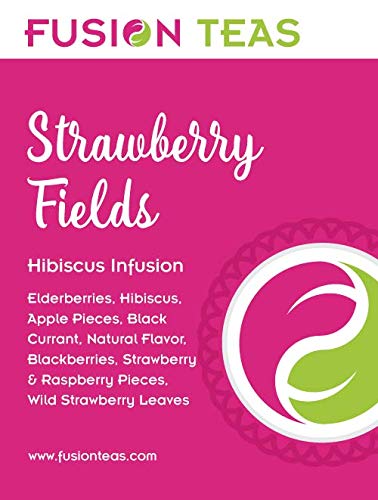 image for Fusion Teas Strawberry Fields Hibiscus Herbal Fruit Tea - Caffeine Fre