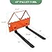 46 Inch Skid Steer Pallet Forks, 3200 Lbs Capacity Quick Attach Pallet Forks for Tractor Loader, Universal Skid Steer Fork Attachment for Farms, Construction & Warehouses, Orange | Packed in Two