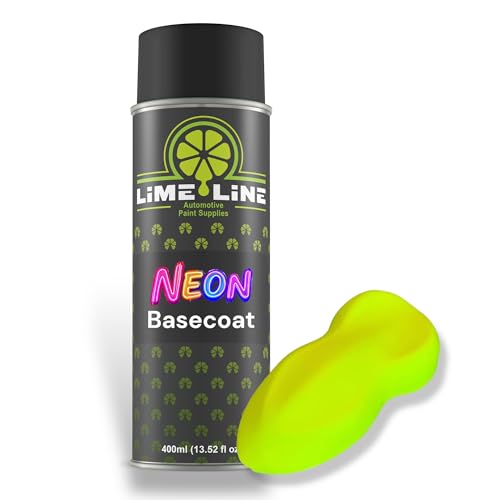 LiME LiNE Premium Automotive Basecoat Aerosol Spray Paint - Fast Drying- Custom Paint, Must Be Clearcoated! (Neon Yellow)
